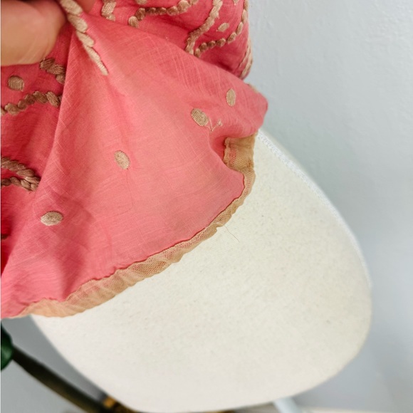 Rebecca Taylor Y2K Coral Pink Silk Blend Crochet Fringe Camo Bubble Crop Top - Picture 4 of 7